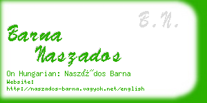 barna naszados business card